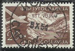 TRIESTE B 1954 POSTA AEREA AIR MAIL ESPERANTO CONGRESS YUGOSLAVIA SOPRASTAMPATO JUGOSLAVIA 20d USATO USED OBLITERE' - Airmail