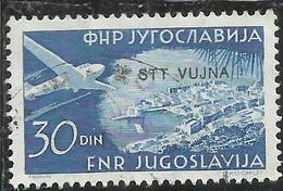 TRIESTE B 1954 POSTA AEREA AIR MAIL ESPERANTO CONGRESS YUGOSLAVIA SOPRASTAMPATO JUGOSLAVIA 30d USATO USED OBLITERE' - Correo Aéreo