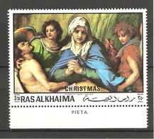 RAS ALKHAIMA - 1970 ANDREA DEL SARTO Pietà Con Cristo, Madonna, 2 Angeli (Kunsthistorisches Museum, Vienna) Nuovo** MNH - Religious