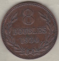 Guernesey 8 Doubles 1934 H. Bronze . KM# 14. - Guernsey