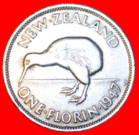 * KIWI BIRD: NEW ZEALAND ★ FLORIN 1947! GEORGE VI (1937-1952) LOW START ★ NO RESERVE! - Nouvelle-Zélande