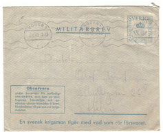 Marcophilie : Enveloppe En Franchise Militaire. Suéde. 3 Cachets 1942. - Militari
