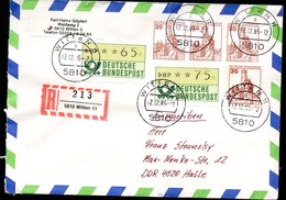 Bund PU268 A2/001 Gebraucht EINSCHREIBEN Witten-Halle 1985 - Privé Briefomslagen - Gebruikt