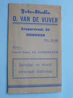 Foto Studio O. VAN DE VIJVER ( Mapje ) Krugerstraat HOBOKEN & Zandhoven > Anno 19?? ( Zie/voir Photo ) ! - Matériel & Accessoires