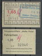 DEUTSCHLAND DDR 1988 Fahrgastschifffahrt Weisse Flotte 2 Fahrkarten Ticket - Europa