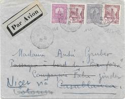 Lettre Tunisie Convoyeur Tunis à El Aouina Avion  1938 - Cartas & Documentos