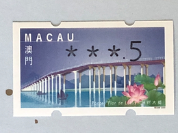 MACAU ATM LABELS, LOTUS FLOWER BRIDGE + ENERGY SAVING ISSUE - 3 STAR - Automaten