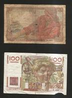 FRANCE - BANQUE De FRANCE - 100 Francs Jeune Paysan (1950) Et 20 Francs Pêcheur (1945) Lot Of 2 Different Banknotes - 100 F 1945-1954 ''Jeune Paysan''