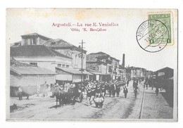AGOSTOLI  (Grèce) Rue E Venizelos Défilé Militaire Animation Guerre 1914-18 - Greece