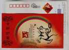 Badminton,cartoon Mouse,olympic Event,China 2008 Tianjin Post Lunar New Year Of Rat Pre-stamped Card - Badminton