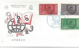 FRANCE : FDC Y&T N° 36 à 38 UNESCO Du 17/12/1966 " Alphabétisation " - Lettres & Documents