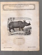 Cahier D'écolier Avec Couverture Illustrée : Encyclopédie De L'enfance Le Rhinoceros  (PPP9437) - Animales