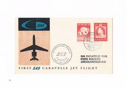 Danimarca - Danmark - Firs SAS Caravelle Jet Flight - Copenaghen - Zurich - 1960 - Airmail