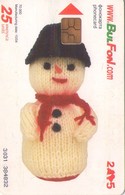 TARJETA TELEFONICA DE BULGARIA (NAVIDAD - CHRISTMAS). SNOWMAN. FON-C-0289 (014) - Noel