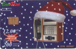 TARJETA TELEFONICA DE BULGARIA (NAVIDAD - CHRISTMAS). Phone In Santa Hat, FON-C-0181 (018) - Noel