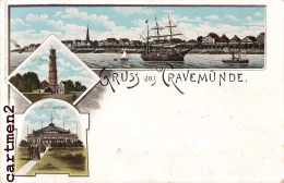 GRUSS AUS TRAVEMÜNDE LUEBECK VOILIER PORT BOAT VOILIER 1903 - Luebeck-Travemuende