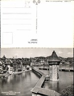 580487,Foto Ak Luzern Kapellbrücke U. Wasserturm - Watertorens & Windturbines