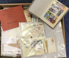 MISCELLANEOUS ACCUMULATION In Carton Incl. Stamps In Packets, Club Book Remainders, A Few Covers, British Commonwealth O - Other & Unclassified