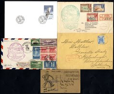 MISCELLANEOUS Cover Assortment From USA Incl. 1935 Cacheted First Flight Honolulu To Guam, 1927 Luxemburg To France By B - Other & Unclassified