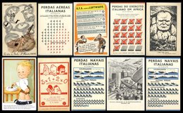 1930's-40's ANTI GERMAN Propaganda Cards (group Of 16) Mostly Comic Types Of Portuguese Production Showing Statistical L - Andere & Zonder Classificatie