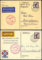 1929 Orient Flight Postcard To Recklinghausen, Franked 1mk 'Eagle' Tied Friedrichshafen Luftpost C.d.s, Bears Red Pyrami - Other & Unclassified