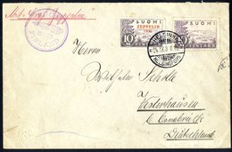 1930 Finland Flight Finnish Acceptance Envelope To Westerhausen, Franked 10m (2) - One Overprinted 'Zeppelin 1930' Cance - Other & Unclassified