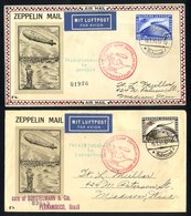 1930 South America Flight Illustrated Envelope To USA Franked Overprinted 2rm Zeppelin For Seville & 4rm For Pernambuco  - Sonstige & Ohne Zuordnung