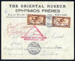 1931 Orient Flight Egyptian Acceptance Cover To Jerusalem, Franked 50m & 100m Overprinted Airmails, Tied Bilingual 'Port - Andere & Zonder Classificatie