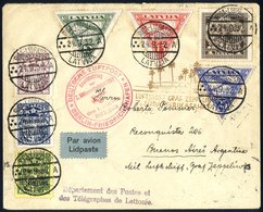 1932 7th S. America Flight Latvian Acceptance Envelope To Buenos Aires With Multi Franking Incl. 10s, 15s & 25s Airs, Ca - Autres & Non Classés