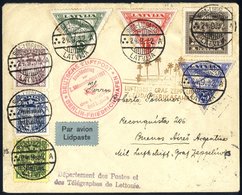 1932 7th S. America Flight Latvian Acceptance Envelope To Buenos Aires With Multi Franking Incl. 10s, 15s & 25s Airs, Ca - Sonstige & Ohne Zuordnung