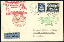 1933 2nd South America Flight Estonian Acceptance Envelope To Pernambuco, Franked 1,10k, Cancelled Tallinn C.d.s, Bears  - Other & Unclassified