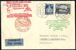 1933 2nd South America Flight Estonian Acceptance Envelope To Pernambuco, Franked 1,10k, Cancelled Tallinn C.d.s, Bears  - Andere & Zonder Classificatie