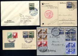 1936 Hindenburg Flight Cards (3), Various Frankings Plus Leipzig Fair Flight. (4) - Sonstige & Ohne Zuordnung