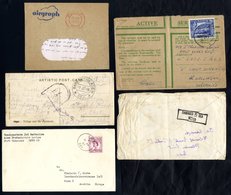 WWII Military Covers (4) & A 1918 Card Cancelled BASE OFFICE ADEN I.E.F With A Large 'P' Censor Cachet. One Cover Has Th - Andere & Zonder Classificatie