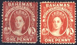 1863-77 CCC P.12½ 1d Carmine-lake, O.g Wmk Reversed, SG.21x, 1882 CCA P.14 1d Scarlet-vermilion, Fine M, SG.42. (2) Cat. - Autres & Non Classés