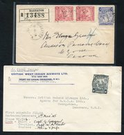 1939-44 Written Up Collection On Album Pages Of WWII Censor Mail, Thirteen Outgoing, Two Incoming. A Range Of Censor Lab - Autres & Non Classés
