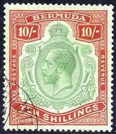 1918-22 MCCA 10s Green & Carmine/pale Bluish Green, Superb U At Lower Left By Part Hamilton Double Ring C.d.s (possible  - Altri & Non Classificati