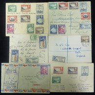 1930's-40's (mainly) Covers Or Cards (22) Registered, Airmails, A Taxed Card To England, And A ½d Printed Matter Rate Co - Andere & Zonder Classificatie