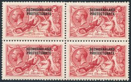 1914 Waterlow 5s Rose-carmine M Block Of Four, Minor Gum Bends, Few Short Perfs At Top, Upper Left Stamp Has Tiny Mark N - Autres & Non Classés