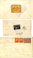 1925-28 Range Or Flown Covers Bearing Semi-official Stamps From 1925 Northern Air Service 25c Blue (CL5) Pilot Signed, 1 - Other & Unclassified