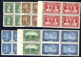 1935 Silver Jubilee Set In UM Blocks Of Four, Fresh UM, SG.335/40. (24) Cat. £152 - Autres & Non Classés