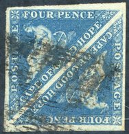 1853 4d Deep Blue On Deeply Blued Paper, FU Pair, Large Margins, SG.2. - Autres & Non Classés