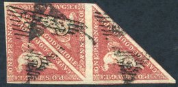 1855 1d Deep Rose-red U Block Of Three, Margins Touched At Two Places But A Fine Multiple. RPS Cert, SG.5b. - Other & Unclassified