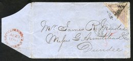 1861 Cover To Dundee, Scotland With A 6d (good Margins) Tied By A Triangular Cancel. Cape Town AP.20.1861 & Paid/Devonpo - Autres & Non Classés