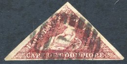 1863 1d Brownish-red, Worn Plate, Good Margins, Central Barred '1' Cancel Of Cape Town, SG.18c. - Other & Unclassified