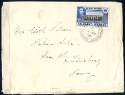 1939 Cover To Norway Bearing 2½d With Port Stanley C.d.s. And With Censor Label At Left Hand Side Dated 6th Sept Code 'C - Otros & Sin Clasificación