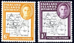 1946-49 Map Thin & Clear 6d, 1s, Each With Dot On 'T' Fresh M, SG.G14a, G16a. (2) Cat. £110 - Sonstige & Ohne Zuordnung