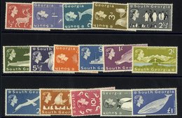 SOUTH GEORGIA 1963 Whale & Penguin Set UM, SG.1/16. (16) Cat. £200 - Sonstige & Ohne Zuordnung