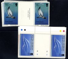 SOUTH GEORGIA 1987 Birds Defins & 1994 Whales & Dolphins Defins, All UM Gutter Pairs, SG.161/175, 231/42. - Autres & Non Classés