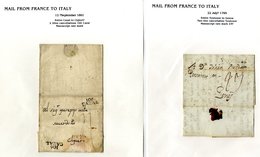 1795-1873 Collection Written Up Entitled 'Mail From France To Italy' But Also Includes Mail In Other Directions. Marks I - Other & Unclassified